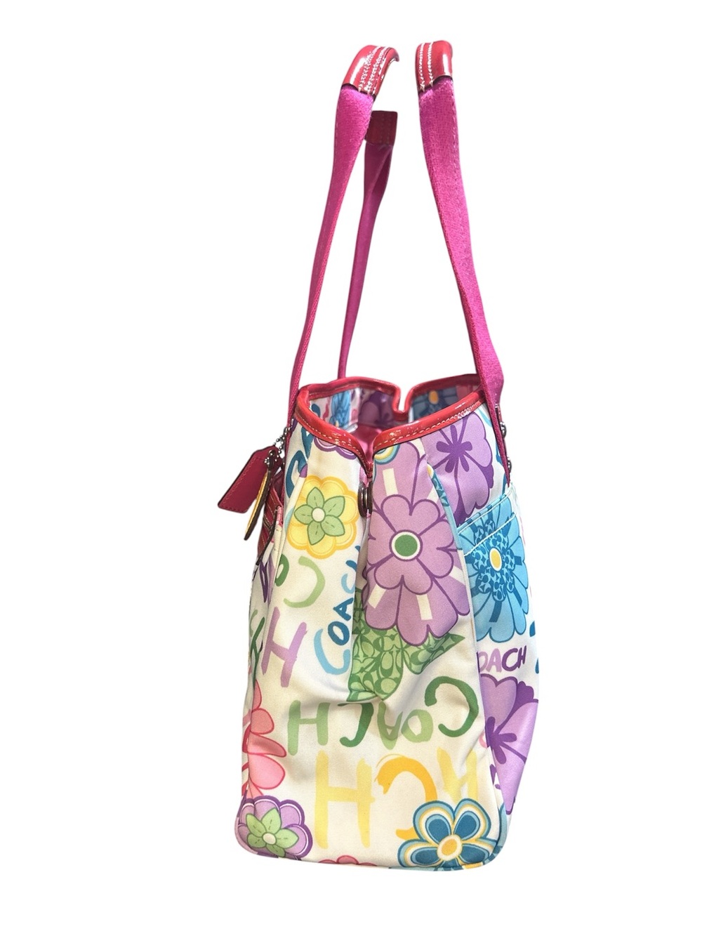 Coach Daisy Multicolor Floral Nylon Tote - Picture 5 of 11